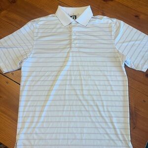 FootJoy White and Lavender Striped Polo Shirt